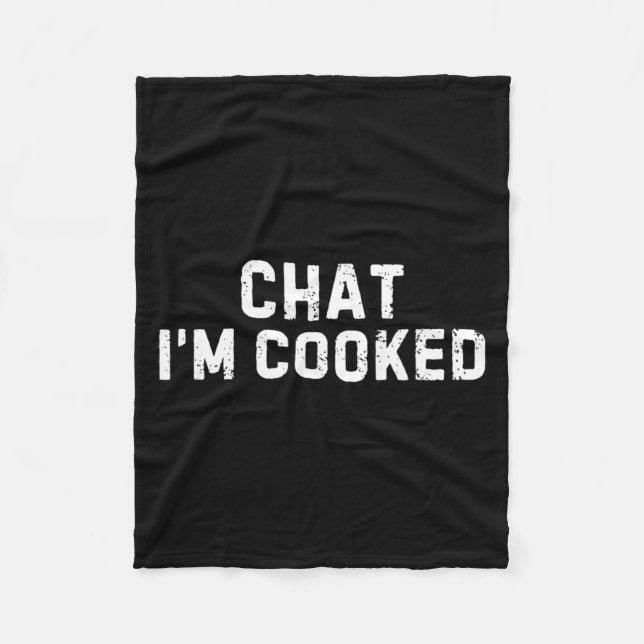Couverture Polaire Chat I'm Cooked Funny I'm Cooked Meme Humor  (Devant)