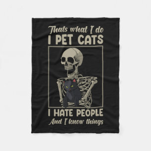 Couverture Polaire Chat Kitten Lover Grumpy Crâne Kitty Propriétaire