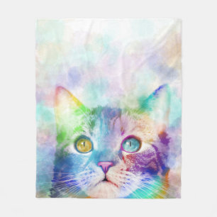 Couverture Polaire chat multicolore cat 663