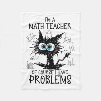 Couverture Polaire Chat Noir Kitty Je suis un professeur de mathémati