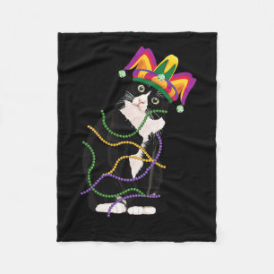Couverture Polaire Chat Noir Meow Mardi Gras Masque Fleur De Lis Chat