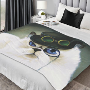 Couverture Polaire Chat perse de Steampunk