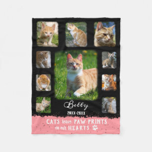 Couverture Polaire Chat Photo personnalisée Collage de bordures fan