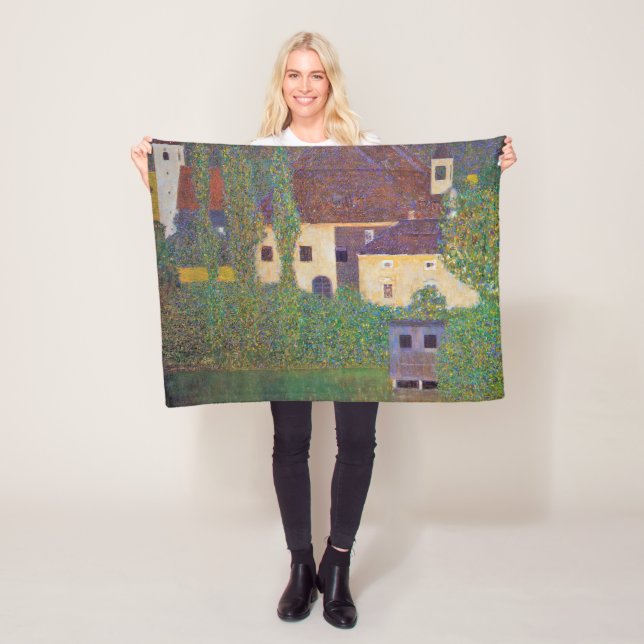 Couverture Polaire Château aquatique, Gustav Klimt (En situation)