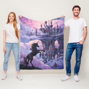 Couverture Polaire Château Licorne Fantaisiste