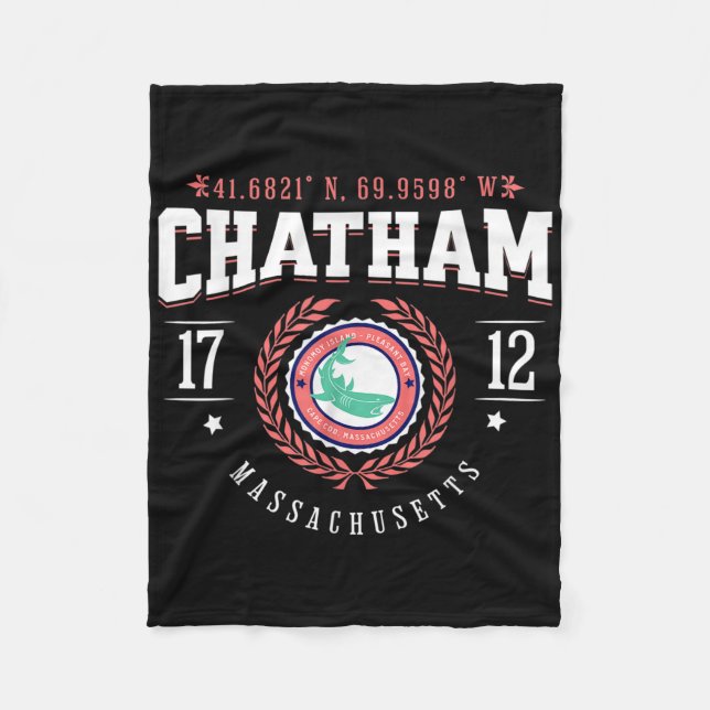 Couverture Polaire Chatham Ma Cape Cod Souvenir Plage requin Nautique (Devant)