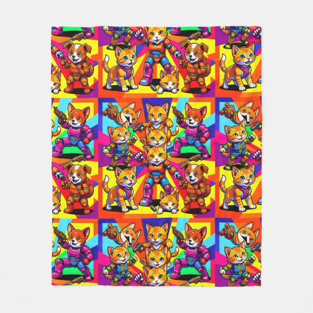 Couverture Polaire Chatons - Chiots (Devant)