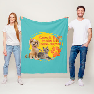 Couverture Polaire Chats & Chiens Font De La Vie Paw-some !
