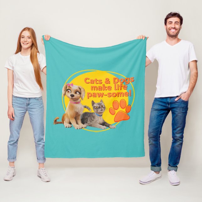 Couverture Polaire Chats & Chiens Font De La Vie Paw-some ! (En situation)