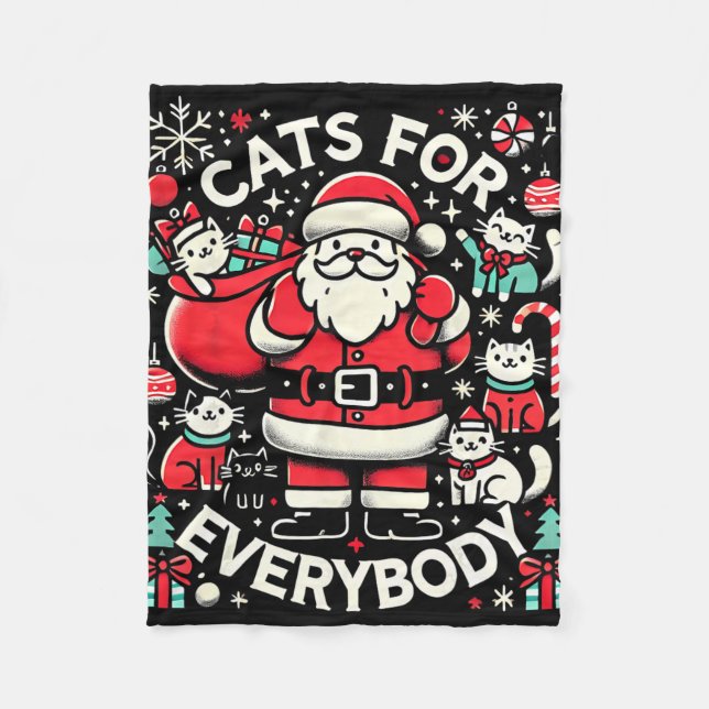 Couverture Polaire Chats Drôle Pour Tout Le Monde Mauvais Noël Drôle  (Devant)