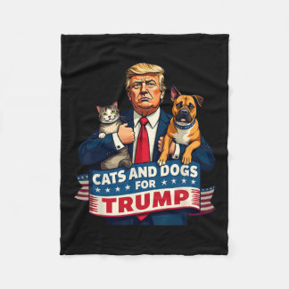 Couverture Polaire Chats Et Chiens Pour Trump 2024 Chatons Et Chiens 