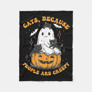 Couverture Polaire Chats Parce que les Gens sont Flippants Halloween 