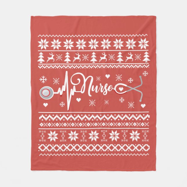 Couverture Polaire Chaud de Noël joyeux et moche (Devant)