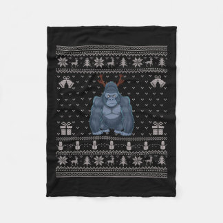 Couverture Polaire Chaud de Noël moche style Gorilla Reindeer Noël