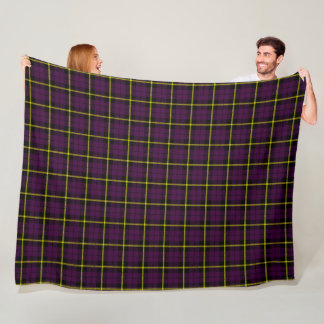 Couverture Polaire Chaud Plum violet plaid noir stipe or tartan