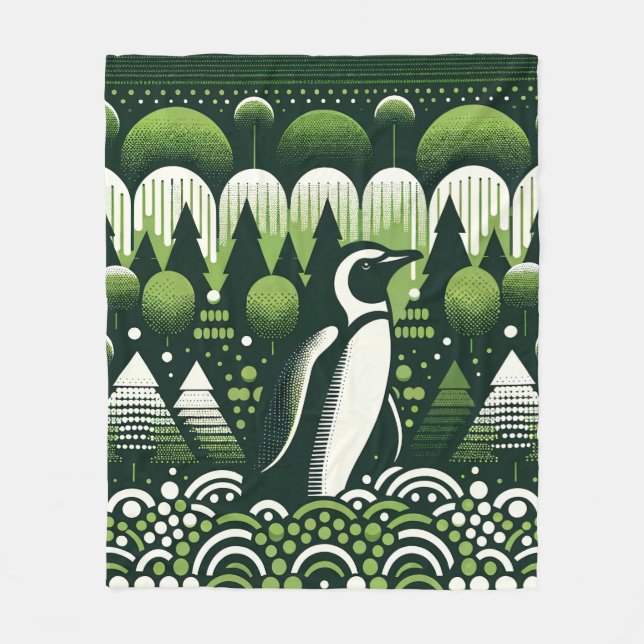 Couverture Polaire Chauffant Style Sweet Pingouin De Noël En Chaux Fo (Devant)