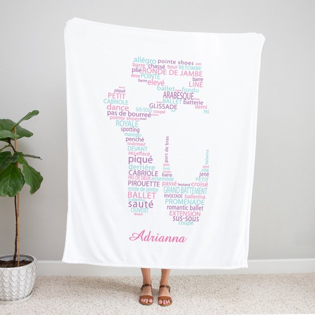 Couverture Polaire Chaussure de ballet rose et Aqua (Créateur téléchargé)
