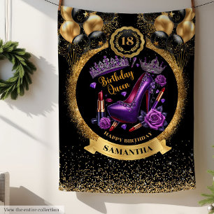 Couverture Polaire Chaussures à talons hauts de Reine d'anniversaire