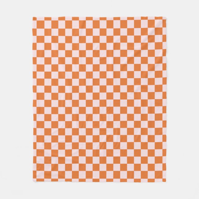 Couverture Polaire Che en damier Motif orange et rose À damiers (Devant)