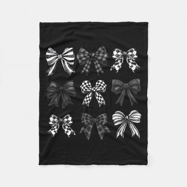 Couverture Polaire Checkered Bow Coquette Funny Gift Tee Women, Men  (Devant)