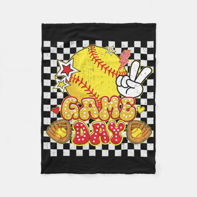 Couverture Polaire Checkered Game Day Cute Coquette Bow Softll Women  (Devant)