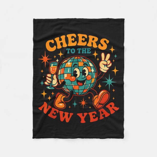 Couverture Polaire Cheers To The New Year 2026 Retro Party Gift  (Devant)