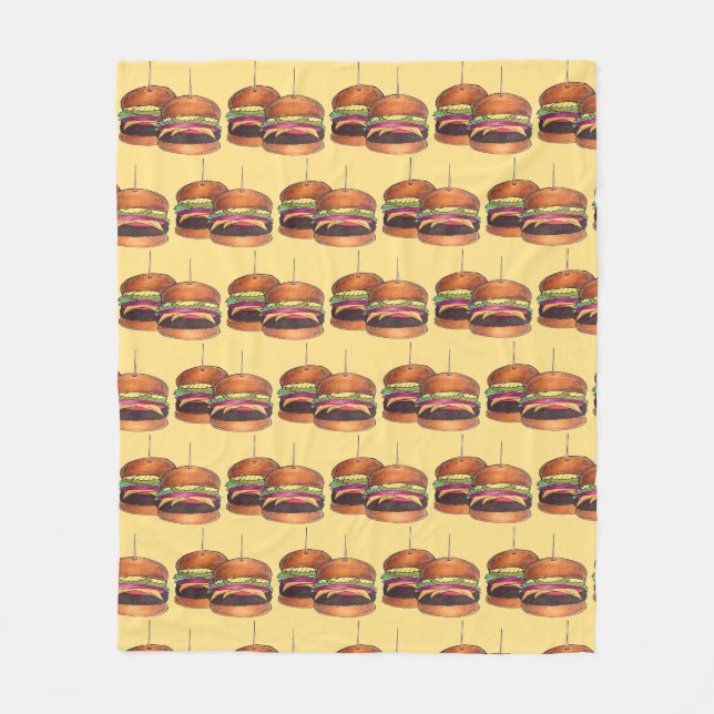 Couverture Polaire Cheeseburger Hamburger Sliders Bar Food (Devant)