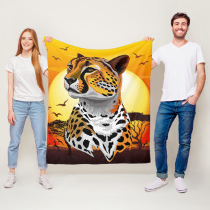 Couverture Polaire Cheetah African Feline Wild Animal