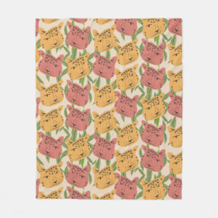 Couverture Polaire Cheetah Jungle Plante verdure Coral vert