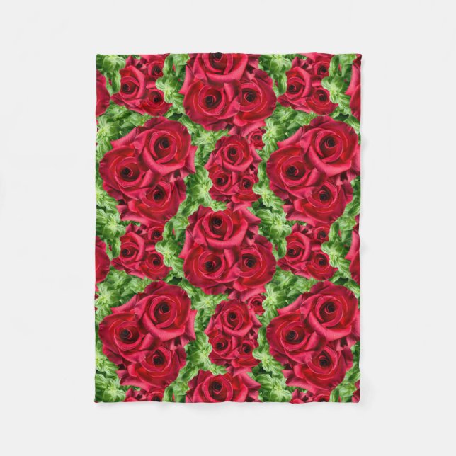 Couverture Polaire Chemin Rouge Roses Fleur Garland (Devant)