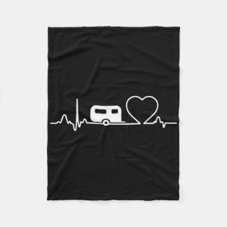 Couverture Polaire Chemise Camping Caravane Rythme Cardiaque Vacances