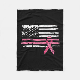 Couverture Polaire Chemise contre le cancer Drapeau américain Sensibi