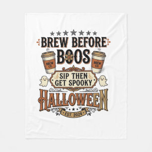 Couverture Polaire Chemise de café Halloween Brasser avant les fantôm
