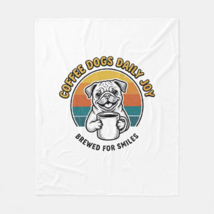 Couverture Polaire Chemise de chien de café Design de mug de chiot gr