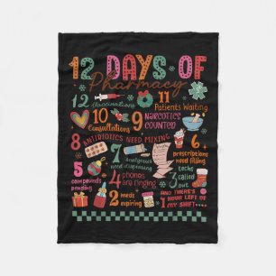 Couverture Polaire Chemise de Noël de pharmacie - 12 Jours de technic