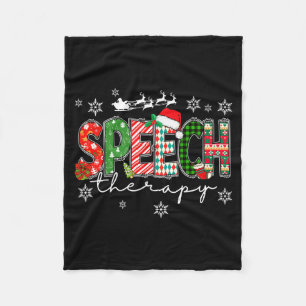 Couverture Polaire Chemise de Noël pour orthophonie Santa Fête amusan