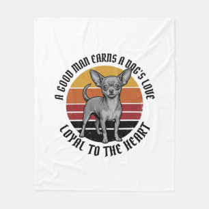 Couverture Polaire Chemise de papa Chihuahua Gravure vintage Concepti