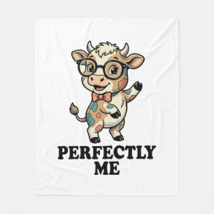 Couverture Polaire Chemise de vache mignonne avec lunettes Vibes parf
