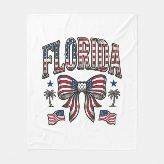 Couverture Polaire Chemise du 4 juillet avec nœud vintage de Floride