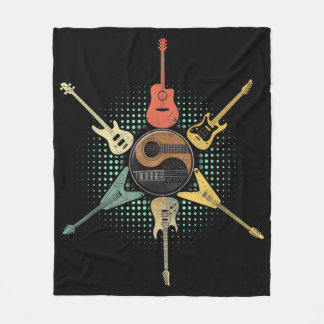 Couverture Polaire Chemise guitare. Style Rétro, Cadeau Pour Guitaris