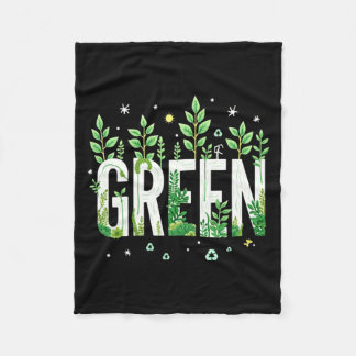 Couverture Polaire Chemise T Art Word Nature Éco Vert Avec Feuilles 