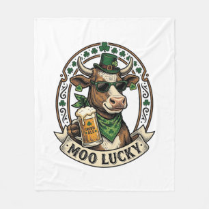 Couverture Polaire Chemise vache irlandaise design bière vintage St P