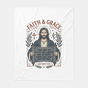 Couverture Polaire Chemise vintage brodée de Jésus Croix Graphique ch