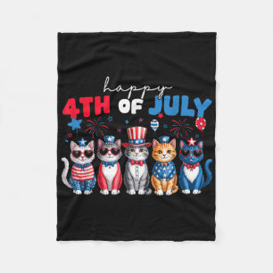 Couverture Polaire Chemises drôles de chats fiers heureux 4 juillet p