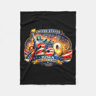 Couverture Polaire Chemises Feux d'Artifice Fête de l'Iowa 250 Ans Ét