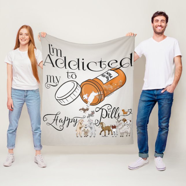Couverture Polaire CHÈQUE | Addicé à mes Happy Pills (En situation)