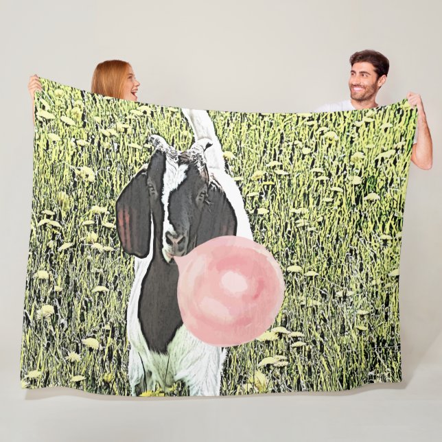 Couverture Polaire CHÈQUE | Bubblegum Boer Kid Goat par GetYerGoat™ (En situation)