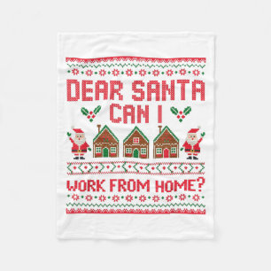 Couverture Polaire Cher Père Noël Puis-Je Travailler De La Maison Drô