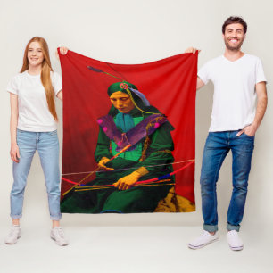 Couverture Polaire Cherokee Native American Pop Art Fleece Blanket