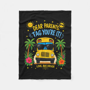 Couverture Polaire Chers parents tag chauffeur de bus amour fin de l'